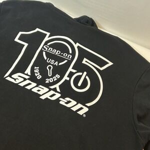 Snap-on 105th Anniversary Black Hoodie Men's Size Medium Mechanic Shop Tools